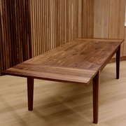 64" x 38" Walnut FARMI Dining Table with Middle Extensions