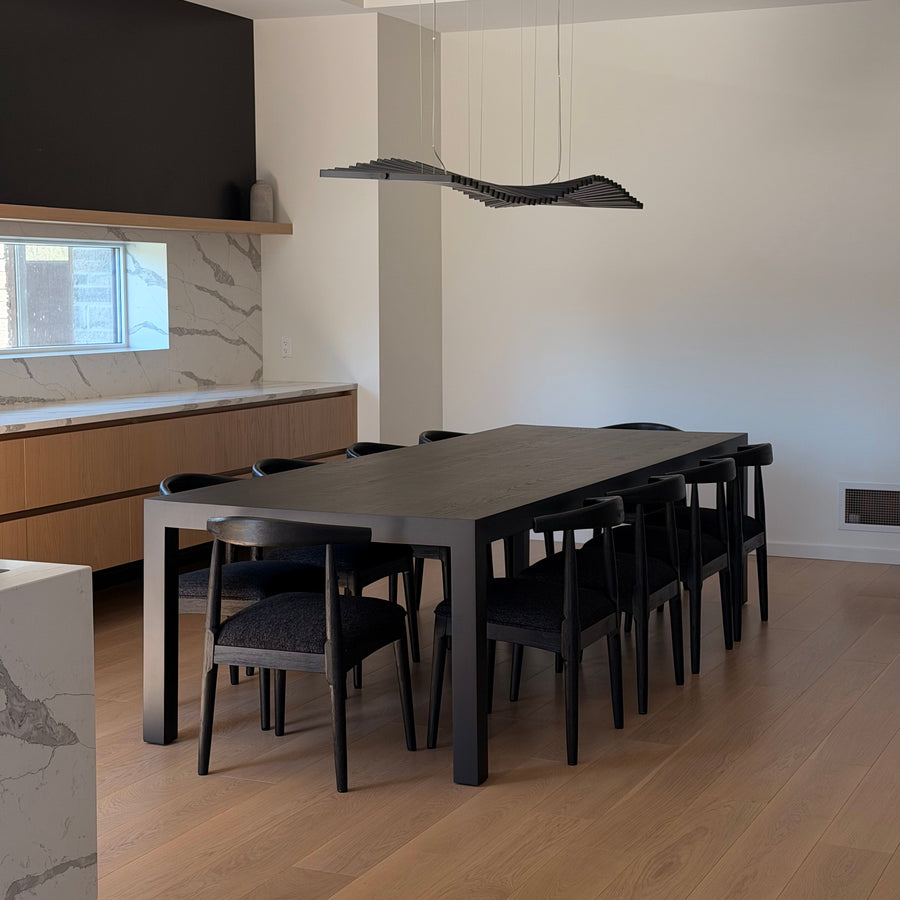 Blackened Oak Parsons, a forever family dining room